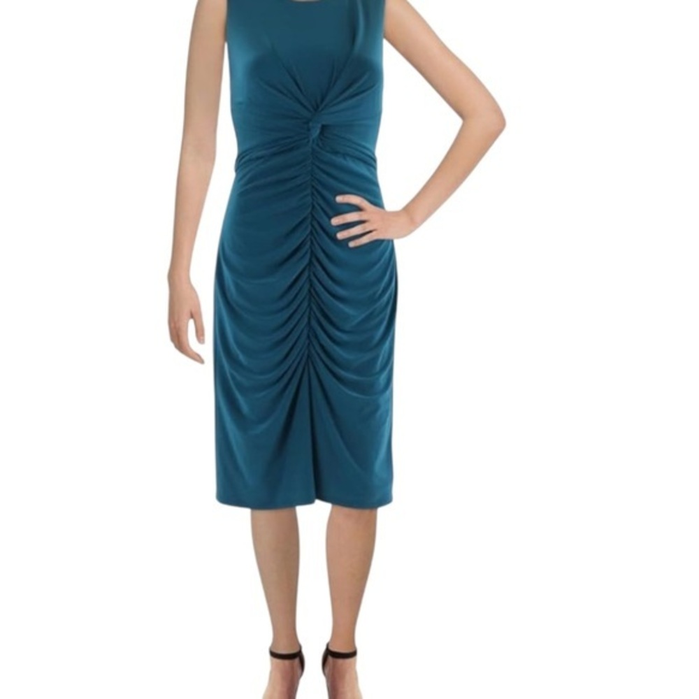Vince Camuto Ity Bodycon Dress with Ruched Front Skirt